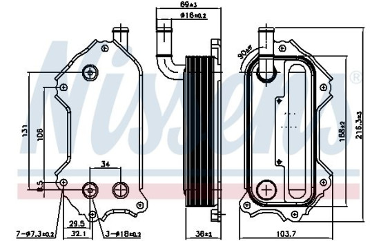 Oljekylare, motor 91117 Nissens