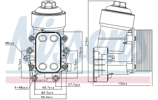 Oljekylare, motor 91158 Nissens, bild 5
