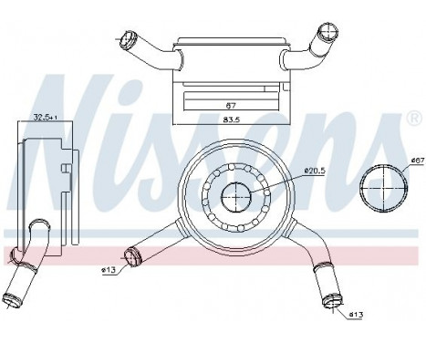 Oljekylare, motor 91192 Nissens