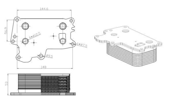Oljekylare, motor EASY FIT, bild 3