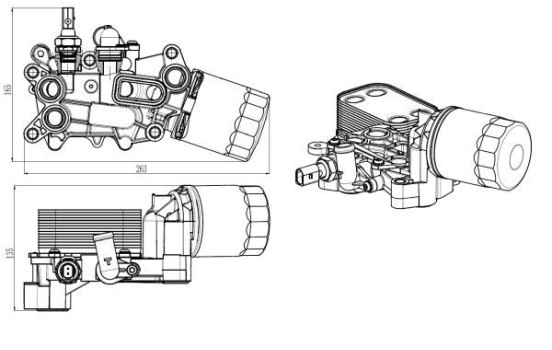 Oljekylare, motor, bild 4