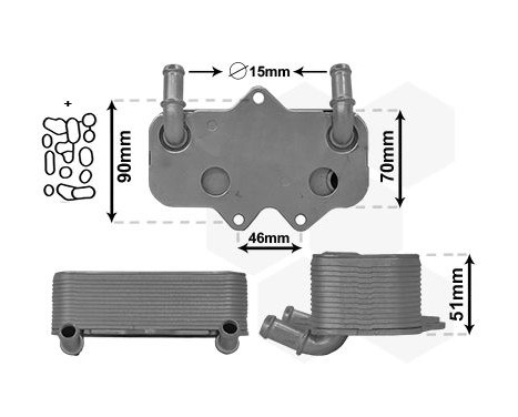 Oljekylare, motor, bild 2