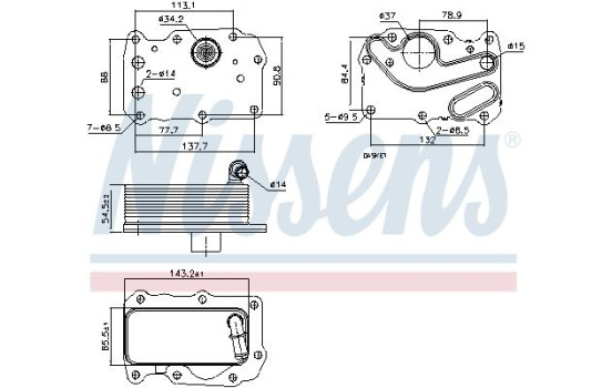 Oljekylare, motorolja 91242 Nissens, bild 6