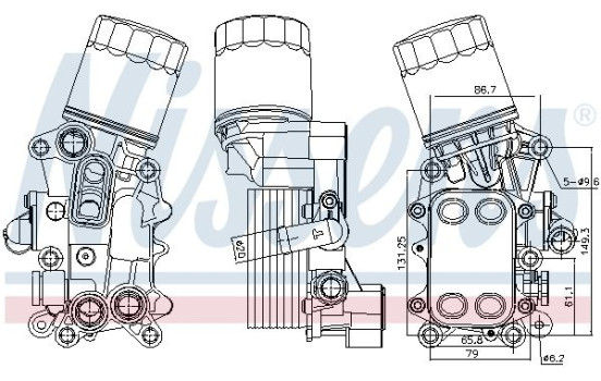 Oljekylare, motorolja 91311 Nissens