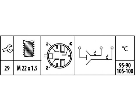 Termokontakt, kylarfläkt 6ZT 181 611-071 Hella, bild 2