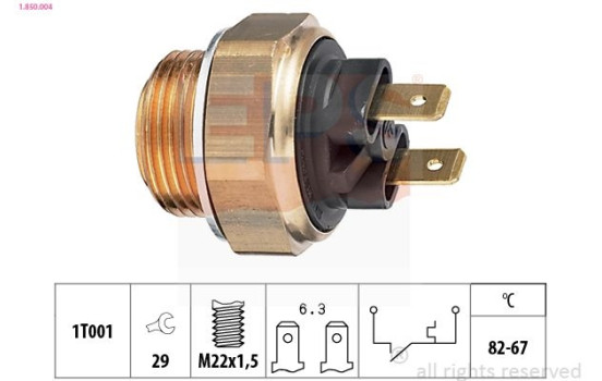 Termokontakt, kylarfläkt Made in Italy - OE Equivalent 1.850.004 EPS Facet