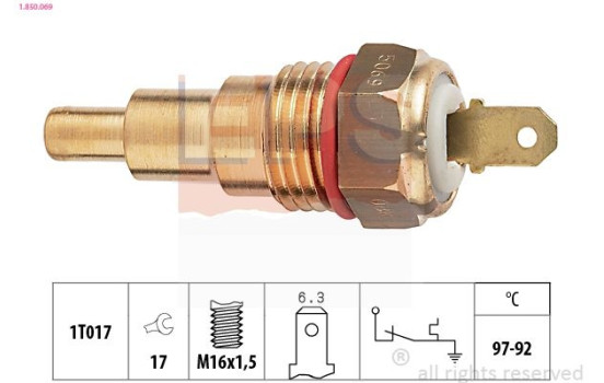 Termokontakt, kylarfläkt Made in Italy - OE Equivalent 1.850.069 EPS Facet