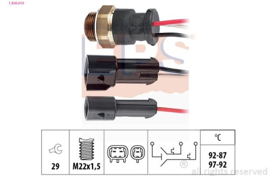 Termokontakt, kylarfläkt Made in Italy - OE Equivalent 1.850.610 EPS Facet