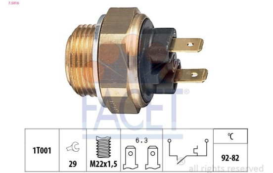 Termokontakt, kylarfläkt Made in Italy - OE Equivalent 7.5016 Facet