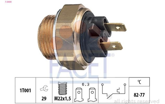 Termokontakt, kylarfläkt Made in Italy - OE Equivalent 7.5030 Facet