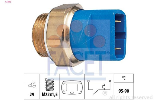 Termokontakt, kylarfläkt Made in Italy - OE Equivalent 7.5032 Facet