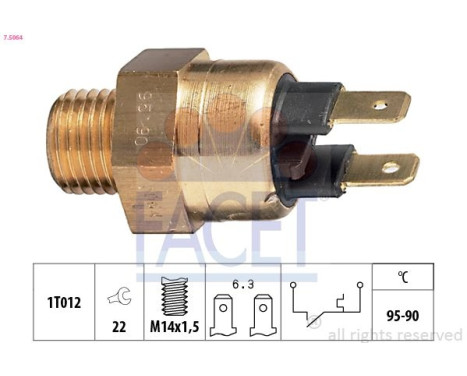 Termokontakt, kylarfläkt Made in Italy - OE Equivalent 7.5064 Facet
