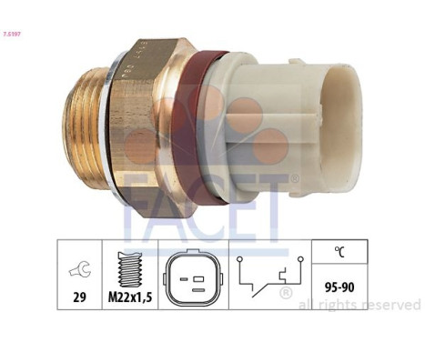 Termokontakt, kylarfläkt Made in Italy - OE Equivalent 7.5197 Facet