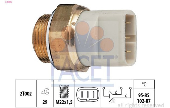 Termokontakt, kylarfläkt Made in Italy - OE Equivalent 7.5605 Facet