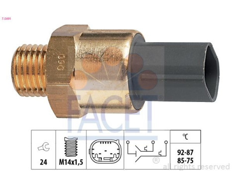 Termokontakt, kylarfläkt Made in Italy - OE Equivalent 7.5691 Facet