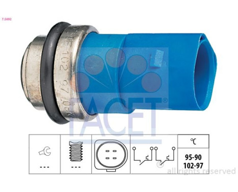 Termokontakt, kylarfläkt Made in Italy - OE Equivalent 7.5692 Facet