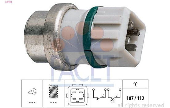 Termokontakt, kylvätskevarning Made in Italy - OE Equivalent 7.4104 Facet