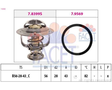 Termostat, kylvätska Made in Italy - OE Equivalent 7.8444 Facet