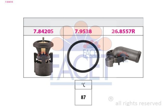Termostat, kylvätska Made in Italy - OE Equivalent 7.8561K Facet