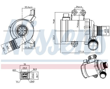 Vattenpump, motorkylning ** FÖRSTA MONTERING **