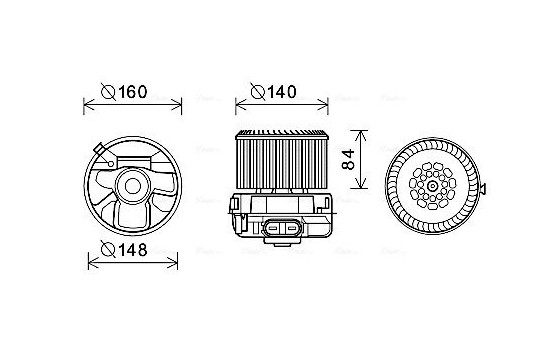 Elektrisk motor, kupéfläkt PE8392 Ava Quality Cooling