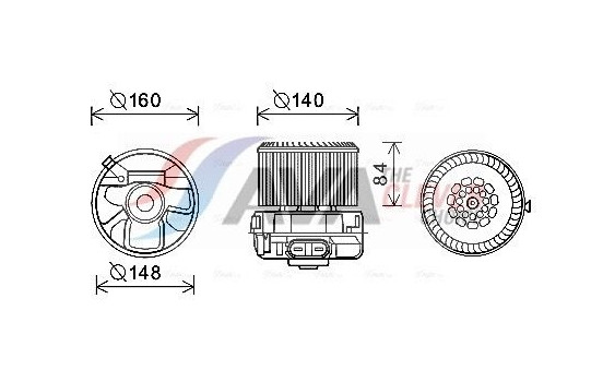 Elektrisk motor, kupéfläkt PE8392 Ava Quality Cooling