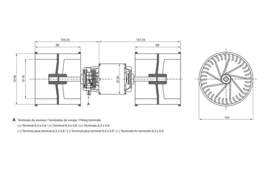 Elmotor, Kupéventilation CPB12V78W Bosch, bild 5