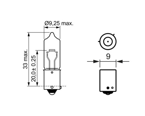 Bosch reversing lamp 12V H21W BAY9S, Image 6