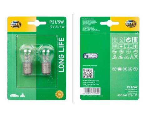 Hella Longlife P21/5W, 12V21/5W (2 pieces)