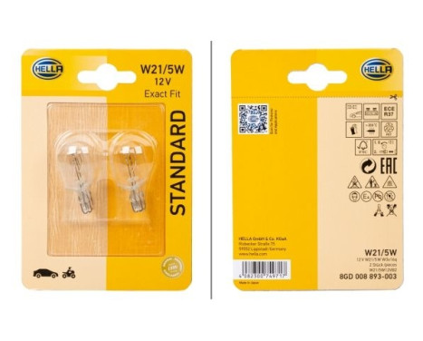 Hella Standard W21/5W, 12V5W (2 pieces)