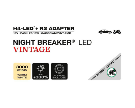 Osram Night Breaker LED lamps Vintage - H4 - 12V/20-19W - set of 2, Image 10