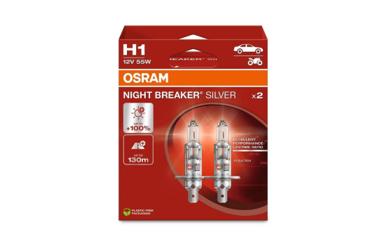 Osram Night Breaker Silver H1, 12V55W (2 pieces)