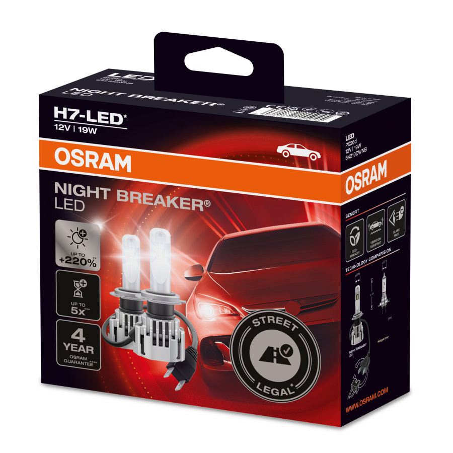 Osram NightBreaker (street legal) LED H7 12V - 2 pieces