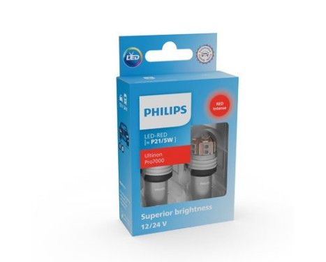 Philips LED lamps P21/5W Ultinon PRO7000 - Red - BAY15D - 12/24V