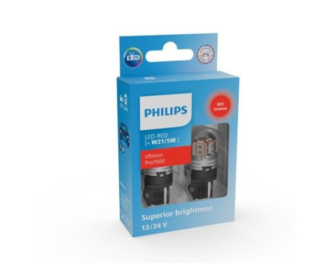 Philips LED lamps W21/5W Ultinon PRO7000 - Red - 7443R - 12/24V