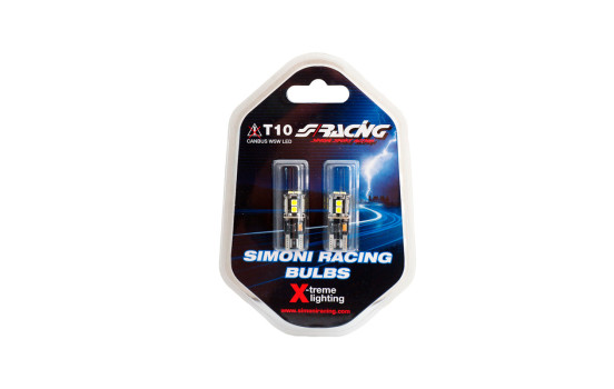 Simoni Racing T10 10-LED Lamps 'Canbus No-Polarity' - High Brightness Superwhite - Set of 2 pieces, Image 3