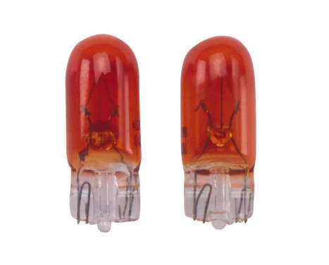 T-10 12V/5W Bulbs 12V Amber (Coated), set 2 pieces
