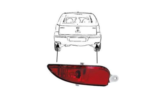 Left rear fog light from 2004 onwards 3779937 Van Wezel