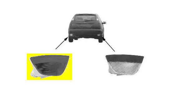 Left rear fog light IN BUMPER (3/5-door) up to year of manufacture 1st month 2008 1858929 Van Wezel