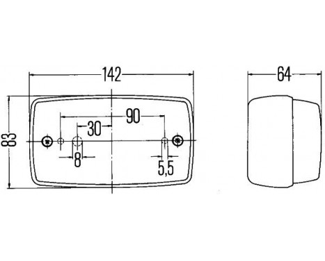 Rear fog light 142x83 DB 460 2NE 002 589-047 Hella, Image 2
