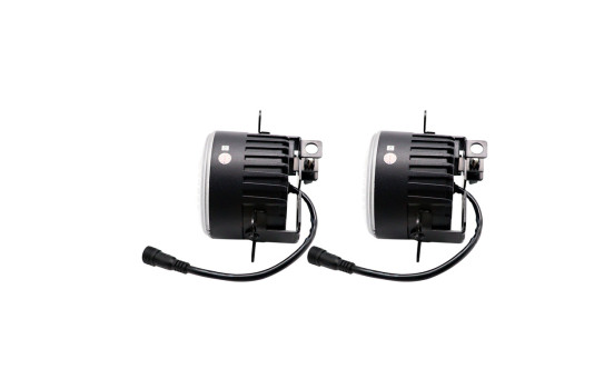 Set of semi-universal LED fog lamps + DRL 'U-Shape' daytime running lights - Diameter 90mm - ECE-R19/R87 E DL UNF08 AutoStyle, Image 6