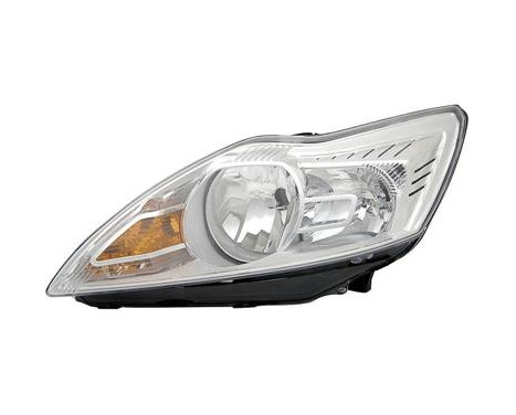 Headlight left with indicator H1+H7 Aluminum +Elinks Mot. 1866961 Van Wezel