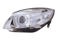Headlight left with indicator H7 including ADJUSTING MOTOR Ellipt. 7641963 Van Wezel