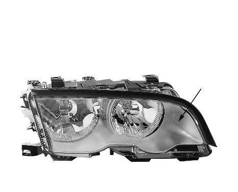 Headlight right SILVER until 8/'02 including actuator 0646962 Van Wezel, Image 2