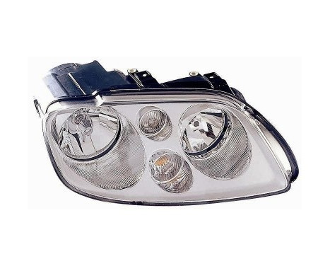 Headlight right with flashing light 2 X H7 Chrome with motor 5856962 Van Wezel