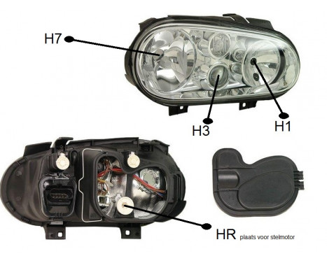 Headlight right with indicator with FOG LIGHT HOLE (H1+H7+H3) 5888964 Van Wezel, Image 2