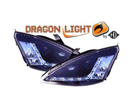 Headlights suitable for + DRL suitable for Ford Focus 1998-01/2002 black 1415785 Diederichs