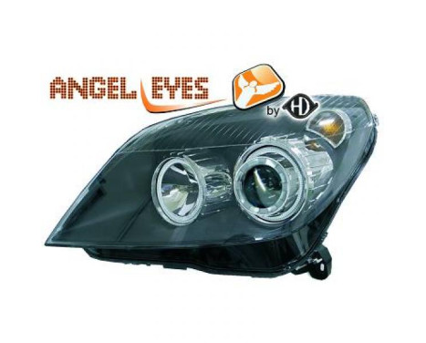 Headlights suitable for Opel Astra H 10/2003- black + motor 1806380 Diederichs