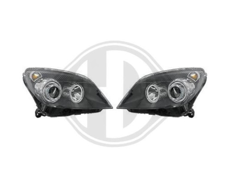 Headlights suitable for Opel Astra H 10/2003- black + motor 1806380 Diederichs, Image 2