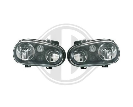 Headlights suitable for Volkswagen Golf IV Black 97-03 including fog lights 2213280 Diederichs, Image 3
